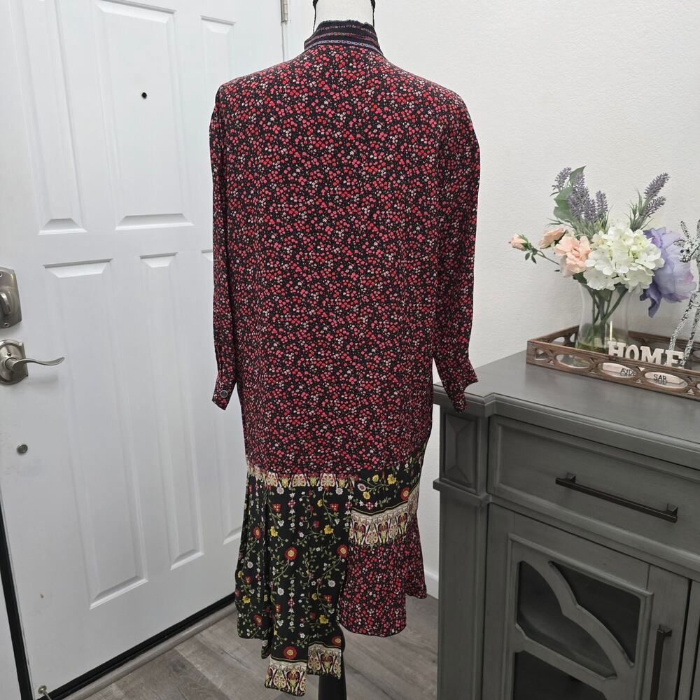 N21 Gilmar Printed Silk Patchwork Chemisier Dress… - image 4